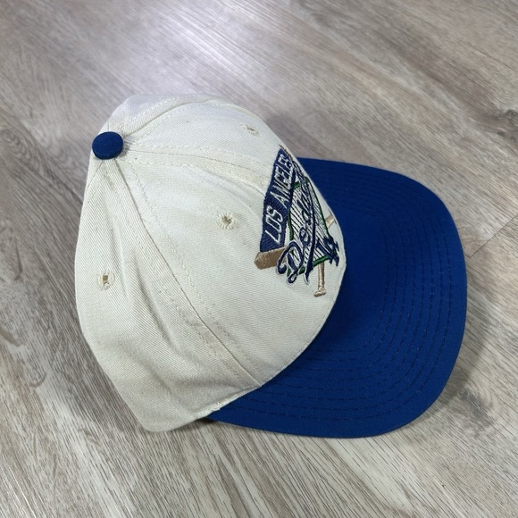 VTG Los Angeles Dodgers Snapback Hat MLB White Blue The Game Cap - Picture 7 of 8
